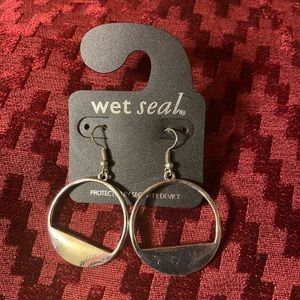 Earrings circular with silver plate